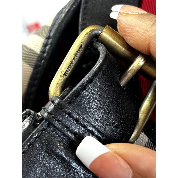 BURBERRY London Vintage Nova Check Coated Canvas Large Shoulder Bag - Picture 14 of 14